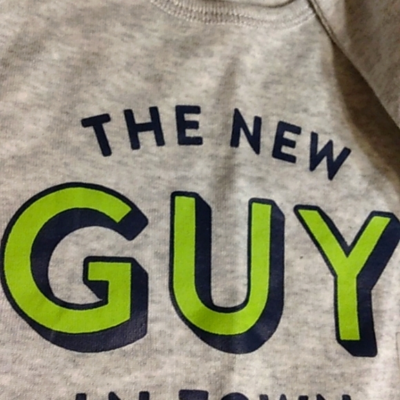 NWT OLD NAVY Boys "New Guy in Town" Long Sleeve Bodysuit 12-18mo - Picture 8 of 8